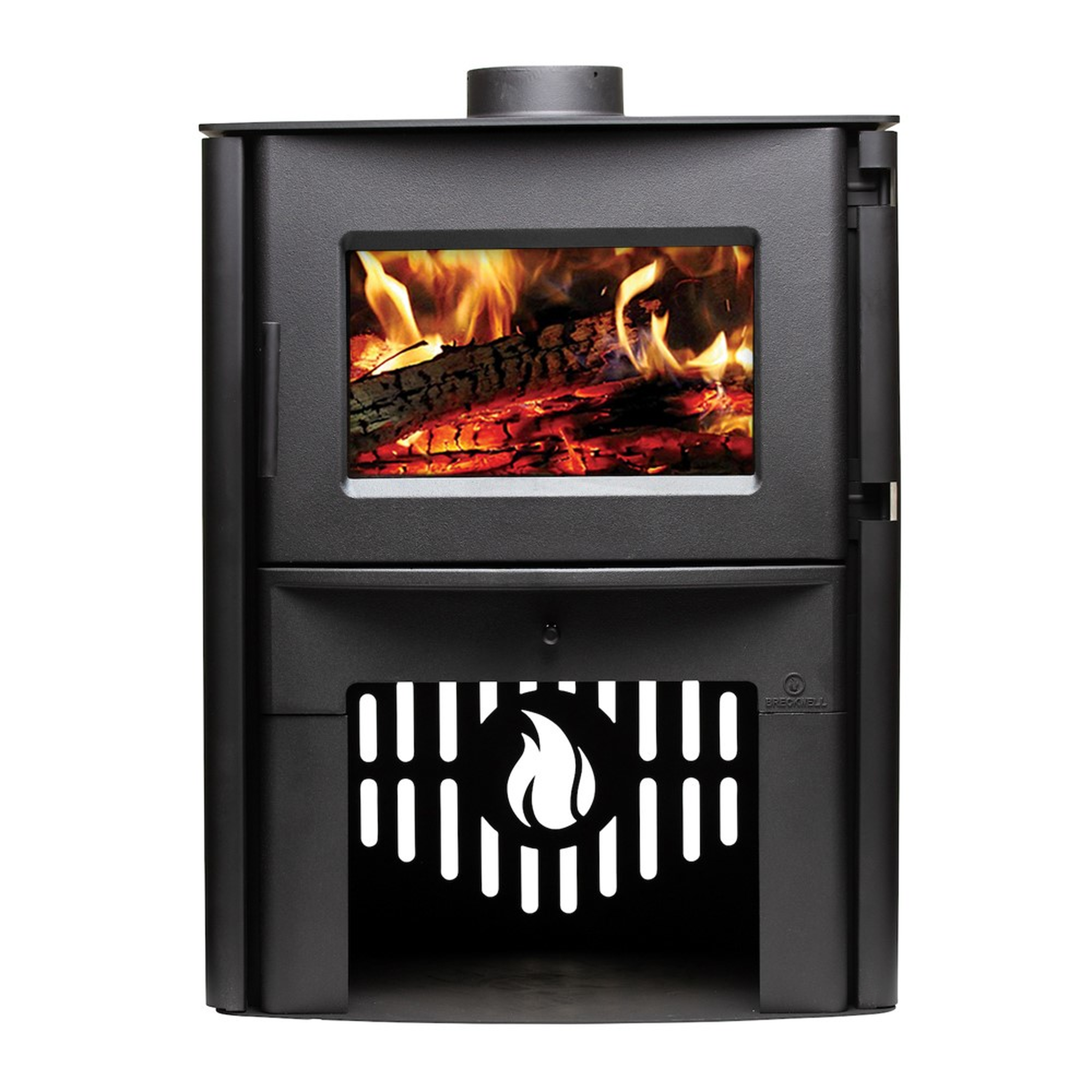 Breckwell-SW2_5-27-Black-Finish-Freestanding-Wood-Burning-Large-Stove-on-Pedestal