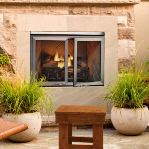 Majestic Vesper Traditional 36" Outdoor Vent Free Gas Fireplace Firebox VOFB36