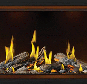 Napoleon Tall Linear Vector 74" Single Sided Direct Vent Gas Fireplace With Luminous Logs